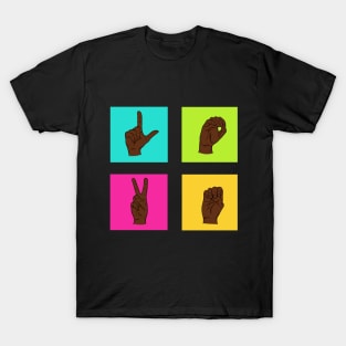 Deaf Black Love hand letters T-Shirt